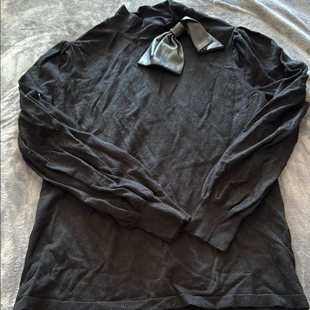 Black Sweater with Bow Detail